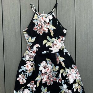 Black Floral Mini Dress